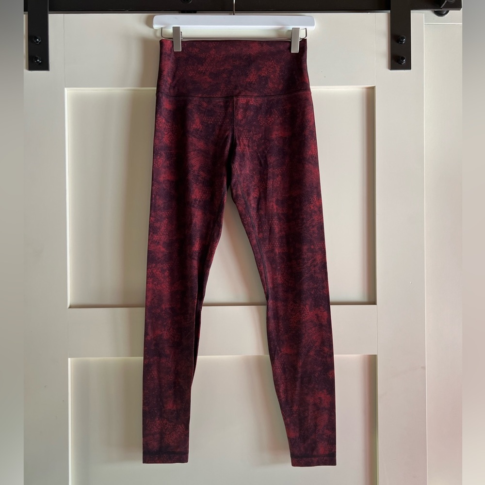 lululemon athletica Red and Black Printed High-Rise Leggings